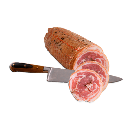 La Pancetta ou le bacon italien tranché
